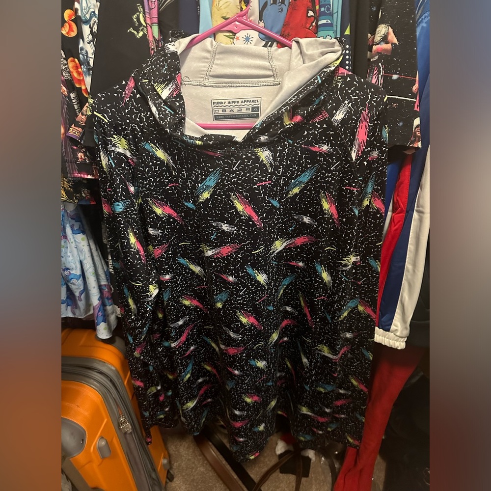 Funky Hippo Apparel Bowling Alley Carpet Performance Hoodie XL